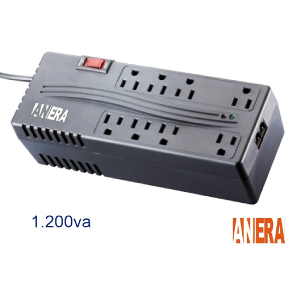 REGULADOR DE VOLTAGE 1200VA 8P ANERA
