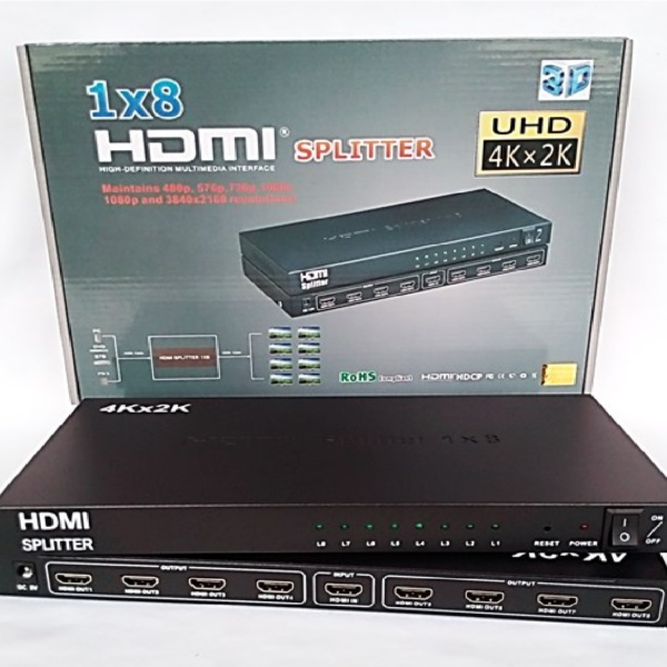SPLITER HDMI 8 PUERTOS 1.4 VELOCIDAD