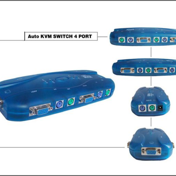 KVM 4PUERTOS CON PS2 VGA PLASTICO