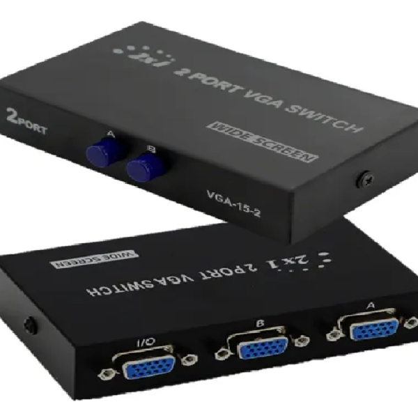 SWITCH VGA 2 PUERTOS CAJA METAL