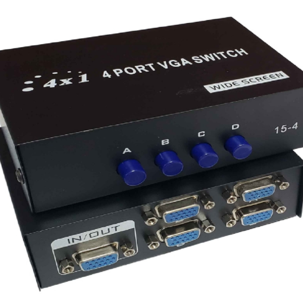 SWITCH VGA 4 PUERTOS CAJA METAL
