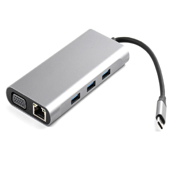 ADAPTADOR 10 EN 1 TIPO C – A – RJ45 / VGA / 3PUERTOS USB3.0 / HDMI / LECTOR SD Y MICROSD / TIPO C / AUDIO - Imagen 3