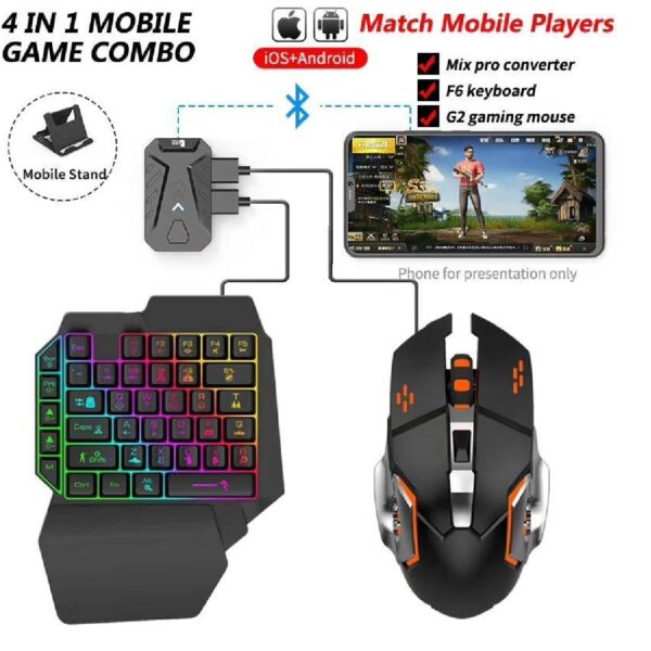 COMBO 4EN1 PARA JUEGOS MOBILE INALAMBRICO PARA ANDROID Y IOS