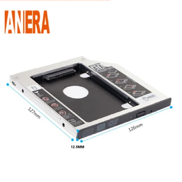 LECTOR DOBLE DISCO DURO HDD CADDY 12.7MM - Imagen 3