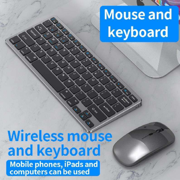 COMBO TECLADO WIRELESS RECARGABLE GRIS