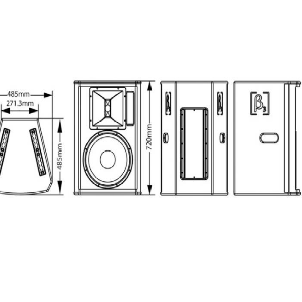 CAJA BETA 3 15" AMPLIFICADA DE /400W/CROSSOVER TIRO LARGO - Imagen 4