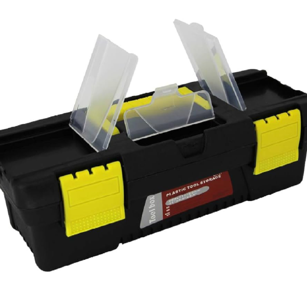CAJA PLASTICA PARA HERRAMIENTAS 11"X4.6X3.2" NEGRA