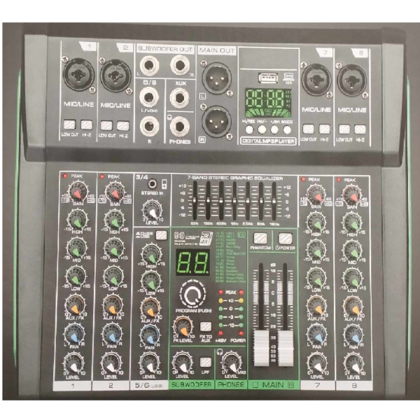 CONSOLA 8 CANALES, 99 DSP ITALY AUDIO PRO DIGITAL - Imagen 2