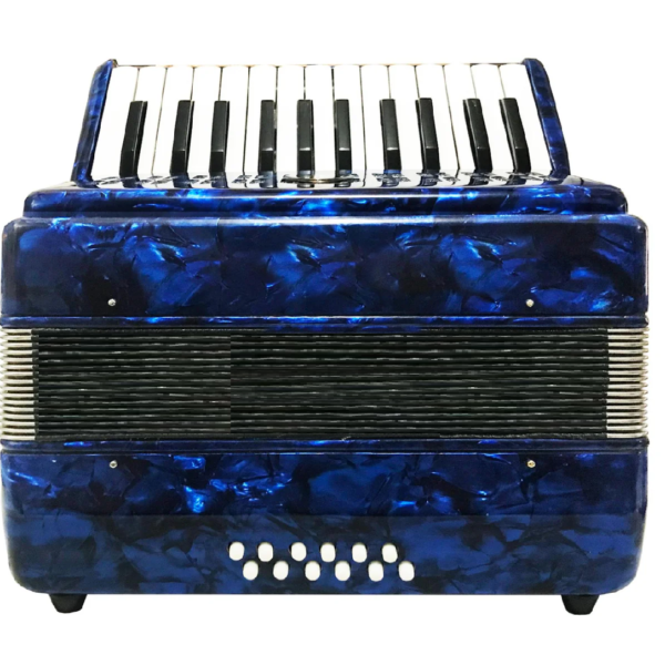 ACORDEÓN BASS 25 TECLAS Y 12 CLAVES AZUL Y ROJO