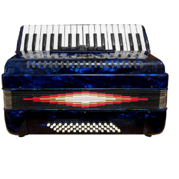 ACORDEÓN BASS 34 TECLAS Y 48 CLAVES AZUL Y ROJO - Imagen 5