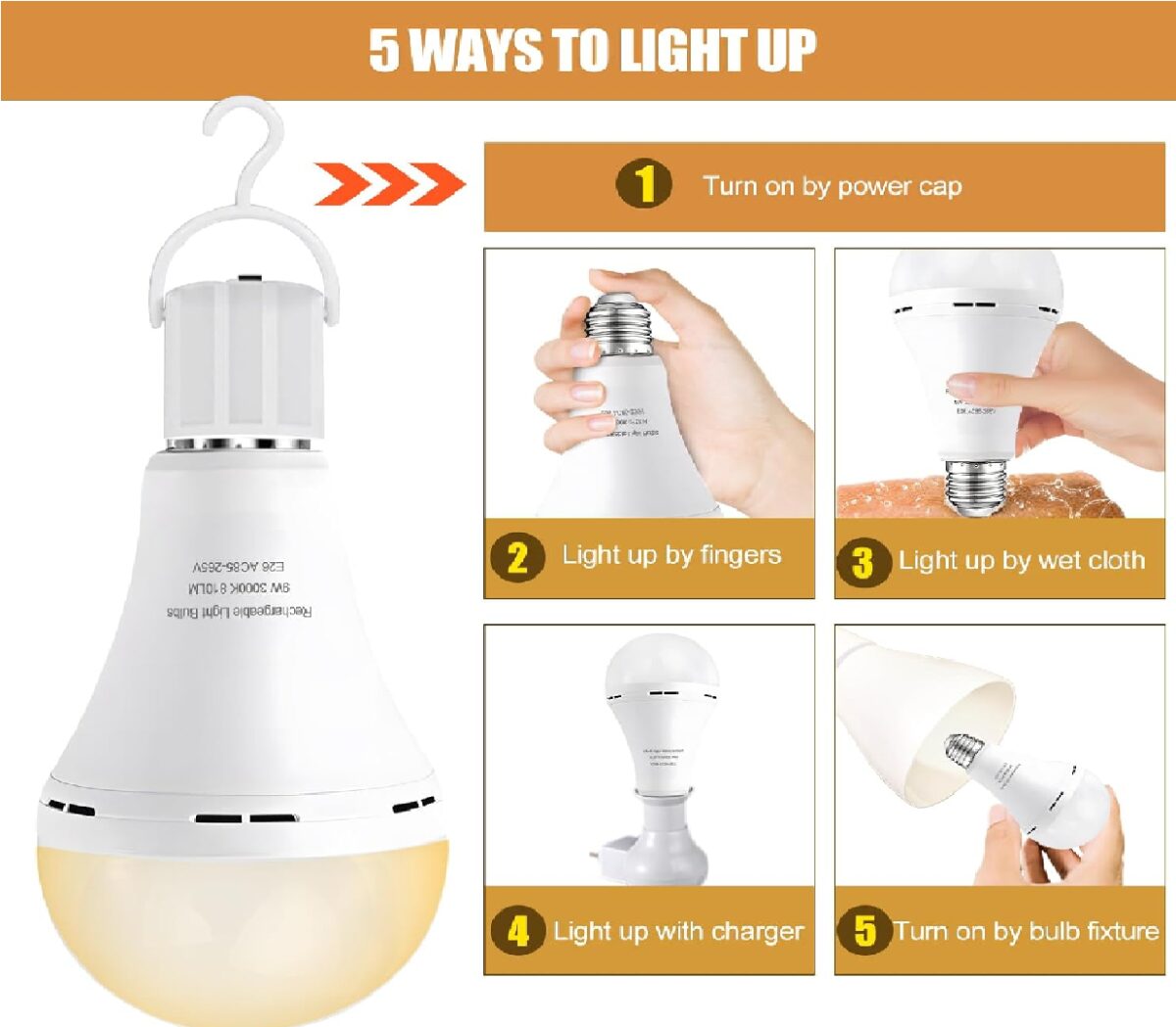FOCO  RECARGABLE 12W, 1200mAh, 80mm - Imagen 3