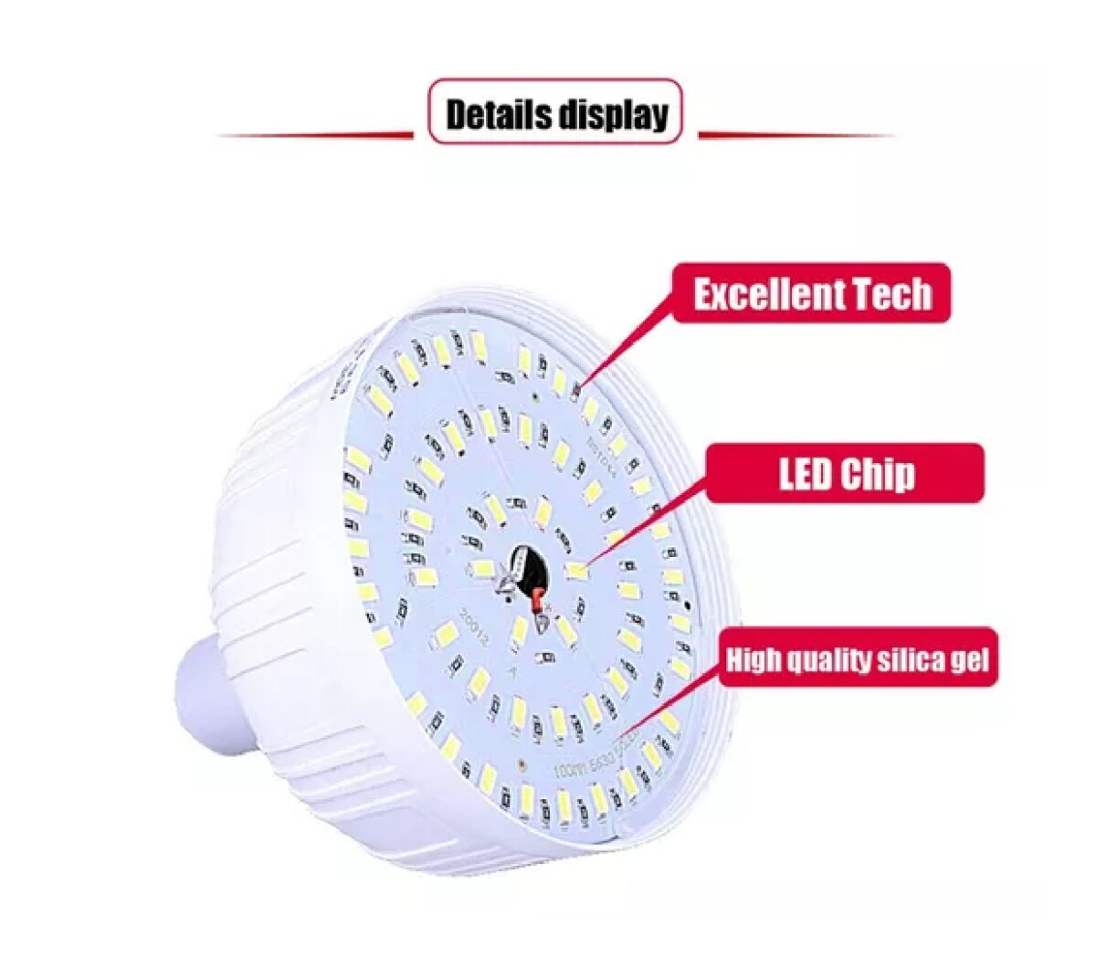 FOCO RECARGABLE USB, 40W, 3600mAh, 105mm - Imagen 4