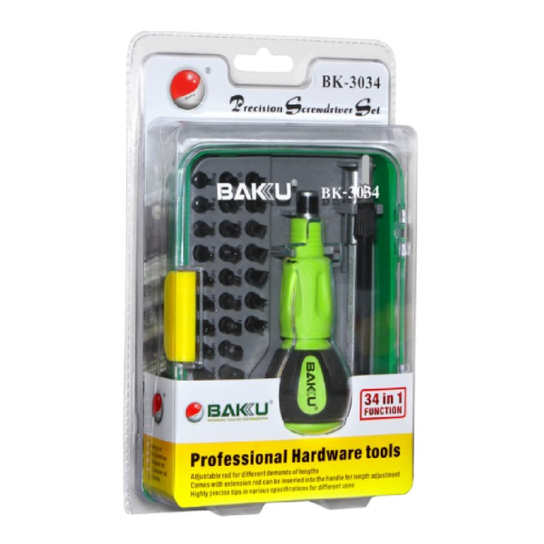 KIT DESTORNILLADORES 34 EN 1 BAKU
