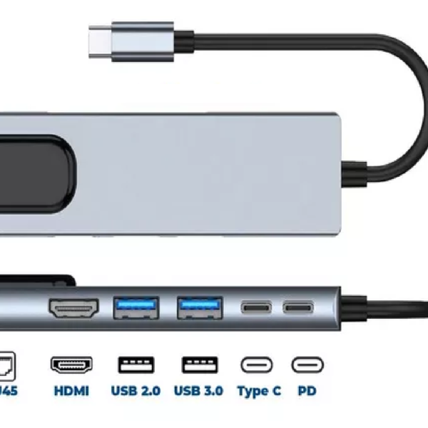 HUB TIPO C 5 EN 1 USB-1HD/PD/RJ45 - Imagen 4