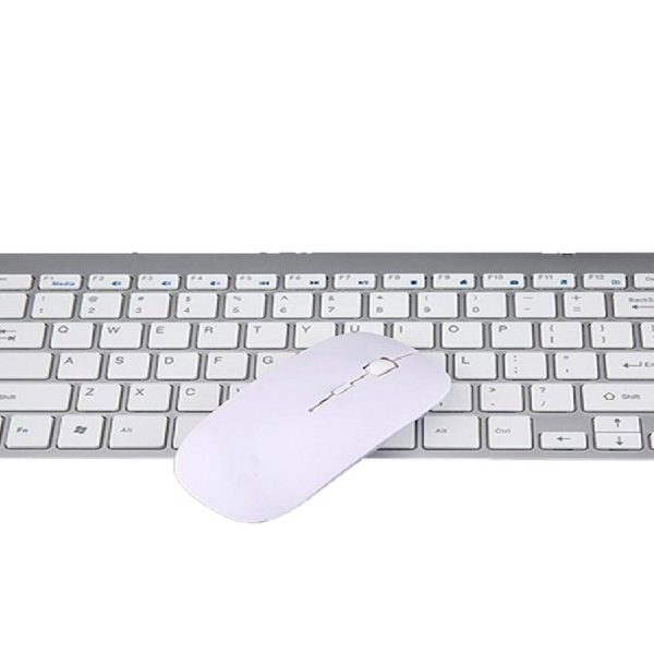 COMBO TECLADO WIRELES CON MOUSE BLANCO