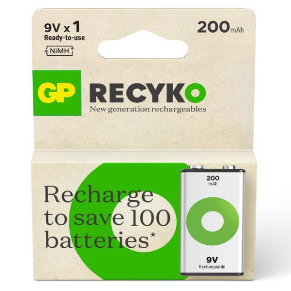 BATERIA 9V RECARGABLE 200MAH GP