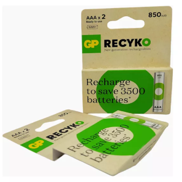 PILA RECARGABLE AAA 850mah BL2 GP RECYKO