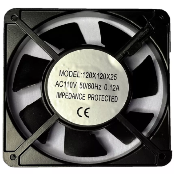 VENTILADOR 110V AC 0.12A 12X12X2.5 METAL