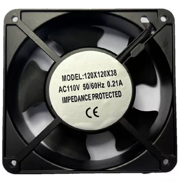 VENTILADOR 110V AC 0.21A 12X12X3.8 METAL