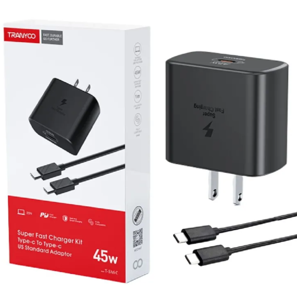 CARGADOR TIPO C DE LAPTO Y CELULAR 45W 1M NEGRO
