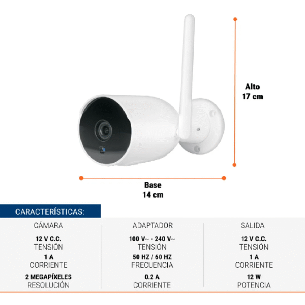 CAMARA WIFI TIPO BALA 2MP PARA EXTERIOR - Imagen 4