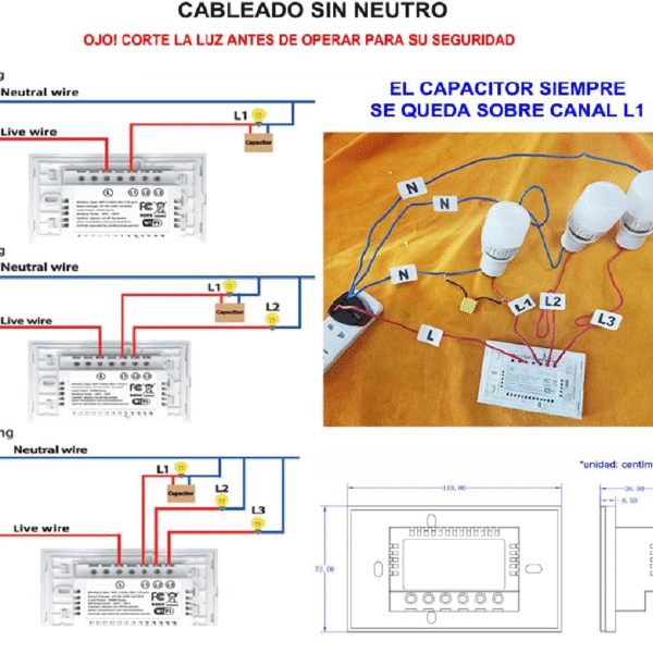 KEOU SMART INTERRUPTOR TRIPLE BLANCO - Imagen 4