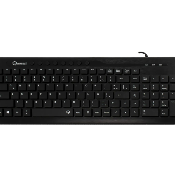 TECLADO QUASAD QK-480U MUTIMEDIA WIRED 1.5MTS NEGRO - Imagen 3