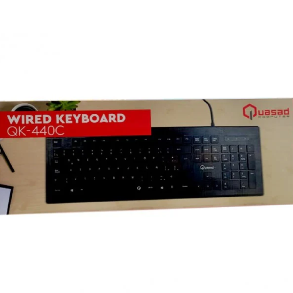 TECLADO QUASAD WIRED BLACK USB