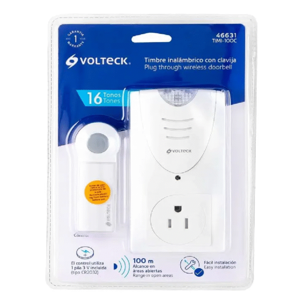 TIMBRE INALAMBRICO CON 1 CONTACTO 1 CONTROL 1 TONO