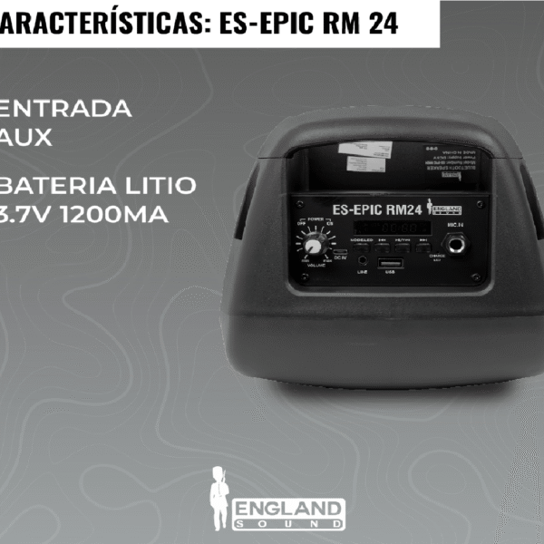 CAJA AMPLIFICADA CON BATERIA 2X4 PULGADAS RM24 - Imagen 3