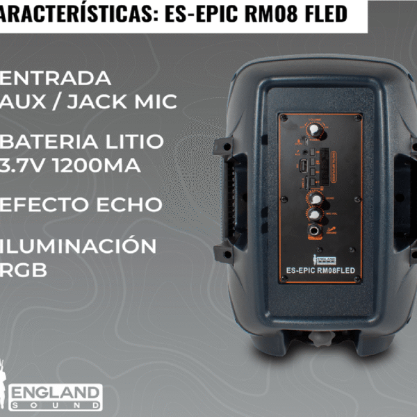 CAJA AMPLIFICADA CON BATERIA 8 RM08-FLED - Imagen 5