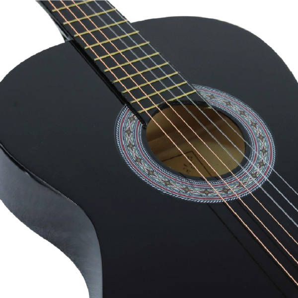 GUITARRA CLÁSICA NEGRA DE MADERA DE ABETO Y TILO 39# - Imagen 5