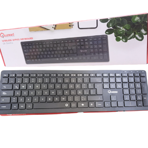 TECLADO QUASAD QK-SLIMPRO Wireless Recargable Slim Desing Black