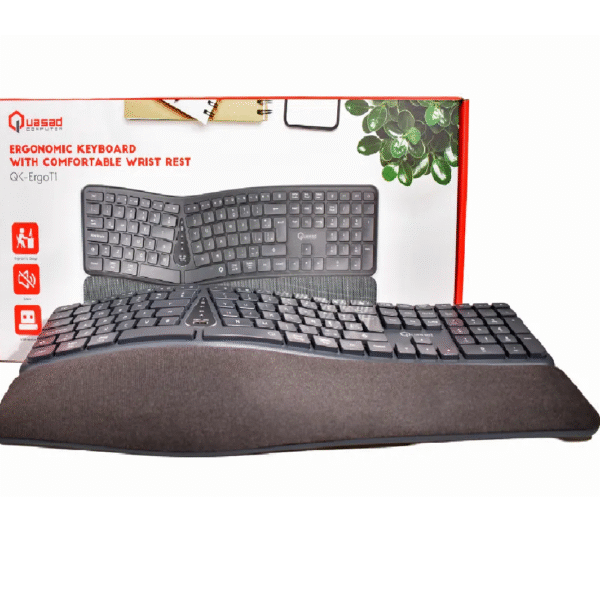 TECLADO QUASAD TRIPLE MODE ERGO SPLIT 3D 2.4Ghz BT MULTIMEDIA