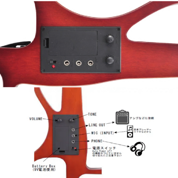 VIOLÍN ELÉCTRICO DE 4/4 CUERPO DE MADERA MACIZA Y DIAPASÓN DE ÉBANO - Imagen 3