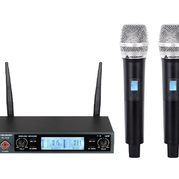 MICROFONO ITALY AUDIO UHF 1 RECEPTOR Y 2 MICROFONOS DE MANO ITL710