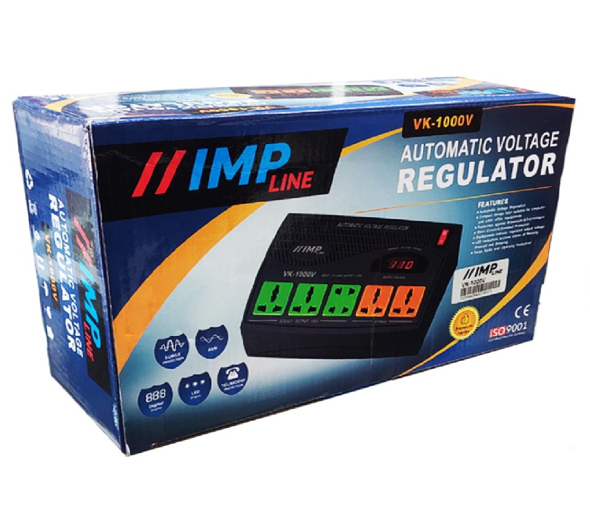 REGULADOR DE VOLTAJE DIGITAL 5P 800WATTS REGULADOR DE VOLTAJE DIGITAL 6 PUERTOS 800WATTS - Imagen 1