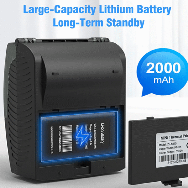 MINI IMPRESORA TÉRMICA PORTATIL 58MM 2000MAH - Imagen 5