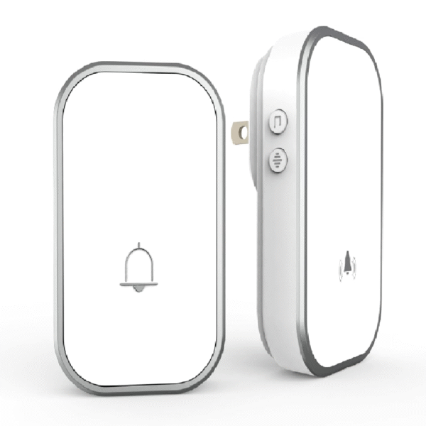 TIMBRE INALÁMBRICO 110V 36 MELODÍAS 1 BOTON BLANCO/SILVER - Imagen 2