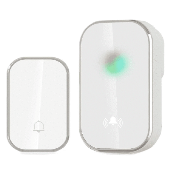 TIMBRE INALÁMBRICO 110V 36 MELODÍAS 1 BOTON BLANCO/SILVER