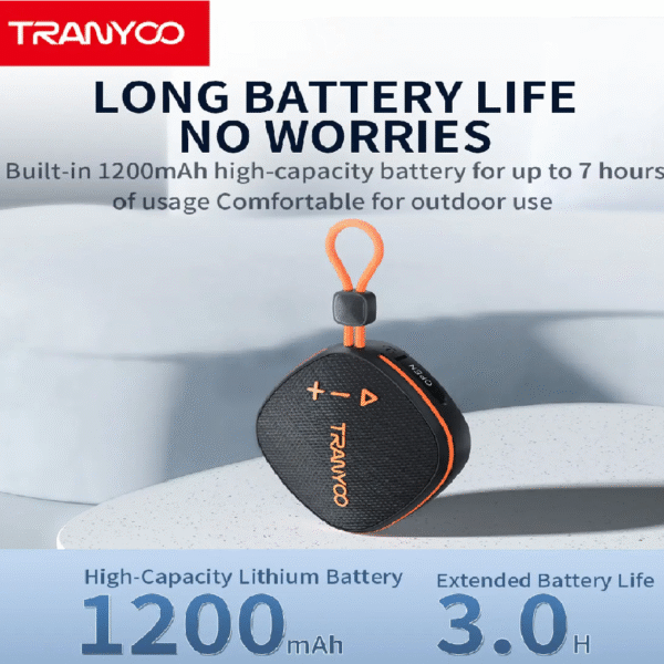 PARLANTE PEQUEÑO PORTÁTIL-INALÁMBRICO PARA EXTERIORES NARANJA - Imagen 4