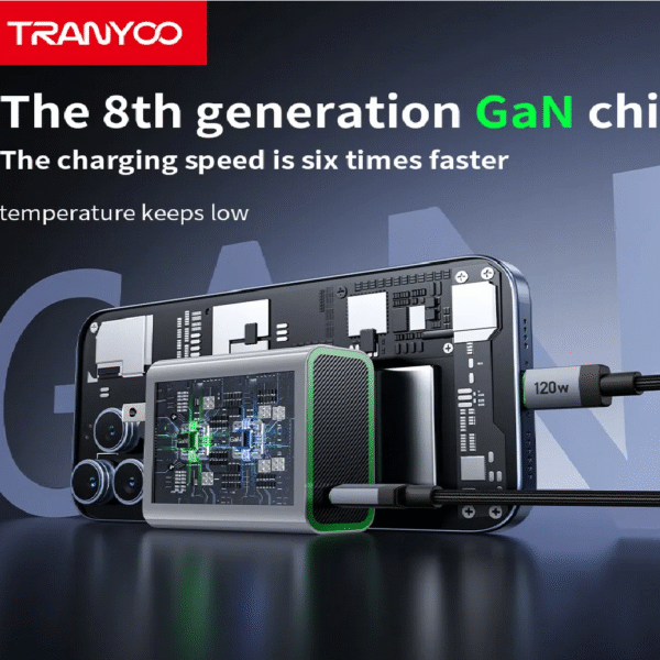 KIT CARGADOR TIPO C- TIPO C SUPERCOMPATIBLE GaN DE 120W CARGA SUPER RÁPIDA - Imagen 4