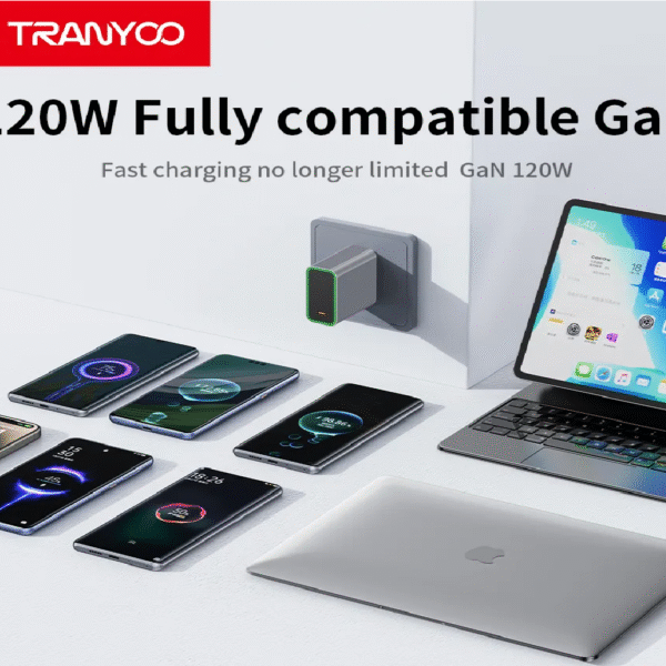 KIT CARGADOR TIPO C- TIPO C SUPERCOMPATIBLE GaN DE 120W CARGA SUPER RÁPIDA - Imagen 2