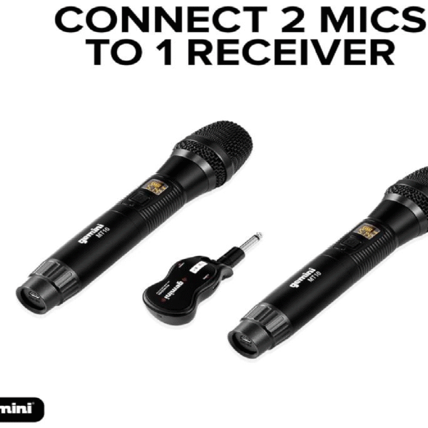 MICROFONO DOBLE INALAMBRICO UHF RECARGABLE, DE MANO - Imagen 2