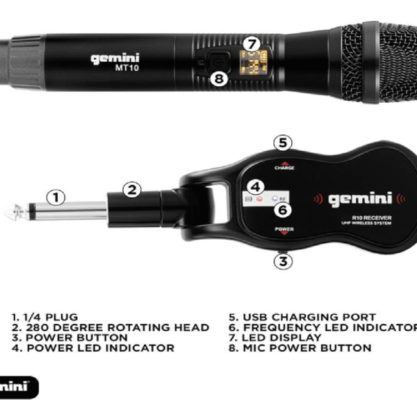 MICROFONO DOBLE INALAMBRICO UHF RECARGABLE, DE MANO - Imagen 3