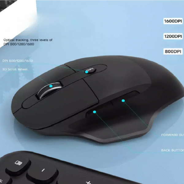 COMBO TECLADO Y MOUSE ERGONOMICO INALANBRICO - Imagen 3