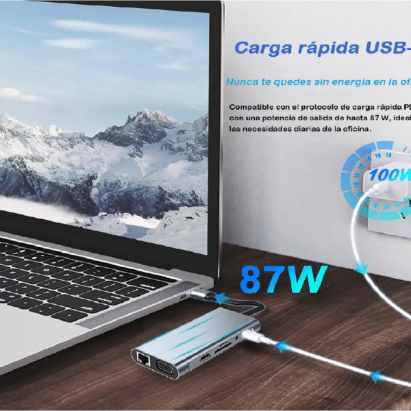 ADAPTADOR TIPO C A RJ45 11 EN 1 DOCKING - Imagen 3