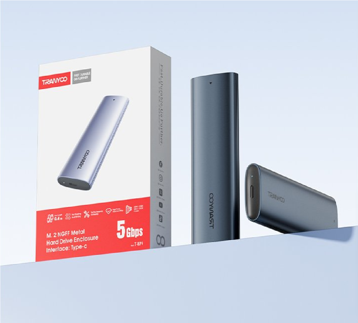 ENCLOSURE SSD M2 TIPO C 5 ENCLOSURE SSD M2 TIPO C T-EP4 - Imagen 1